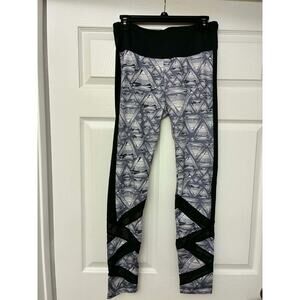 Orangetheory Fitness Leggings Women’s L Gray Black Geometric High Rise Pocket